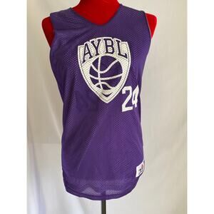 Youth Large Basketball Jersey Mesh reversible Purple & white Alleson Athletic L